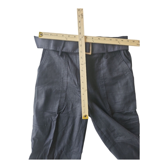 Rachel Zoe Black Belted Baggy Dress Pants 8 - Picture 4 of 7